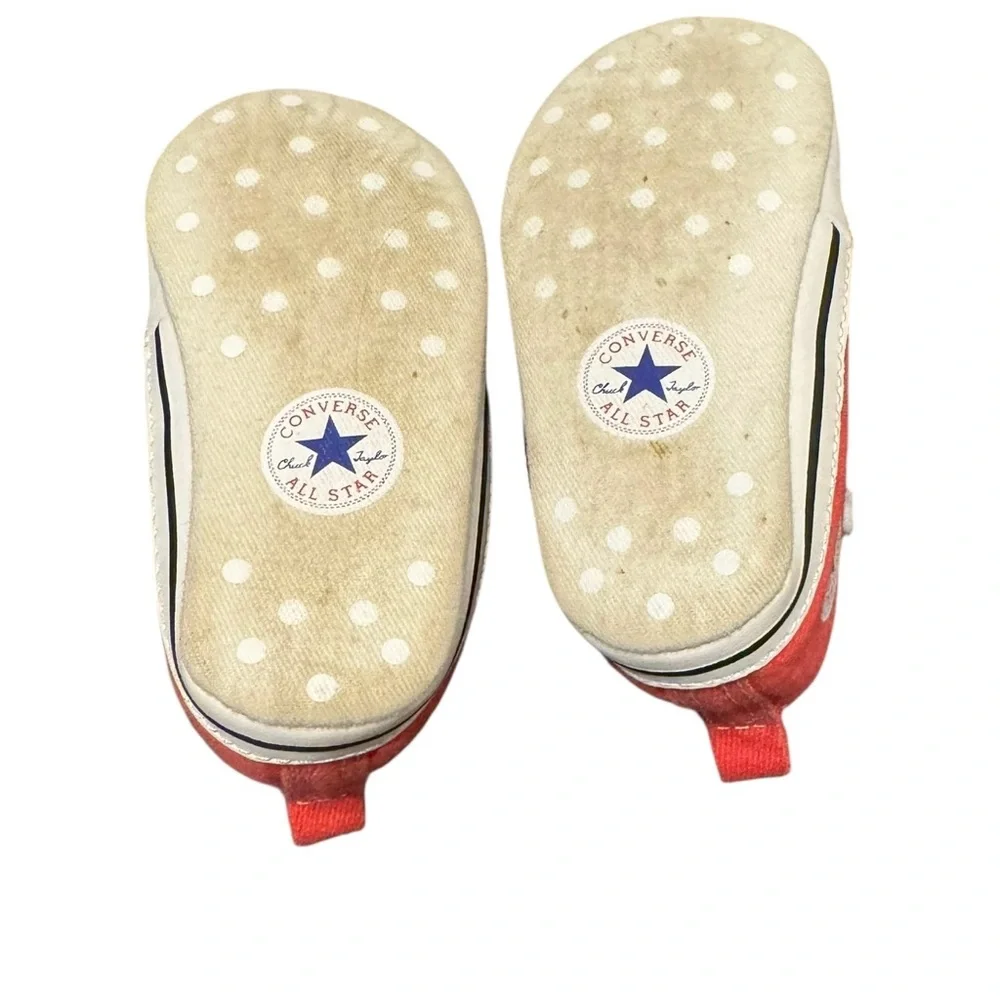 CONVERSE RED SIZE 3 CRIB SHOE - FIRST STAR HI - # 88875